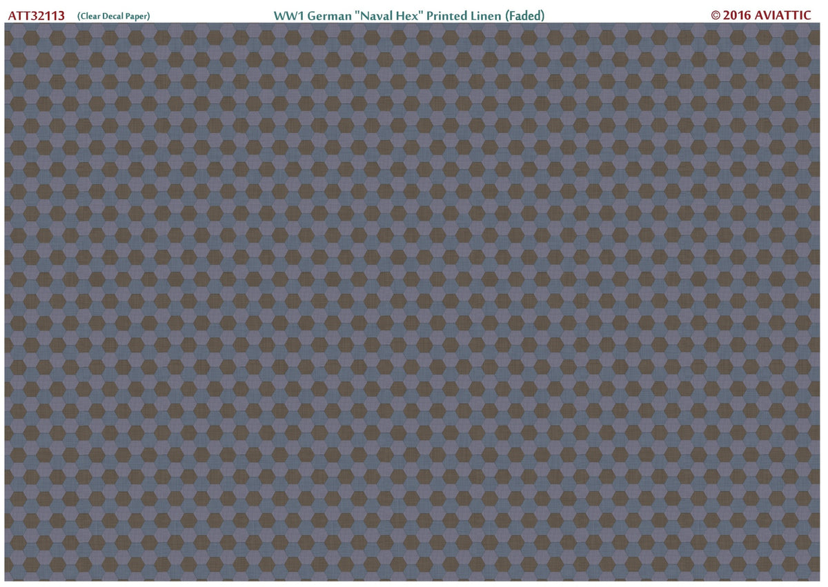 Aviattic ATT32113 1:32 German WWI 'Naval Hex' printed linen (faded) (printed on Clear decal paper)
