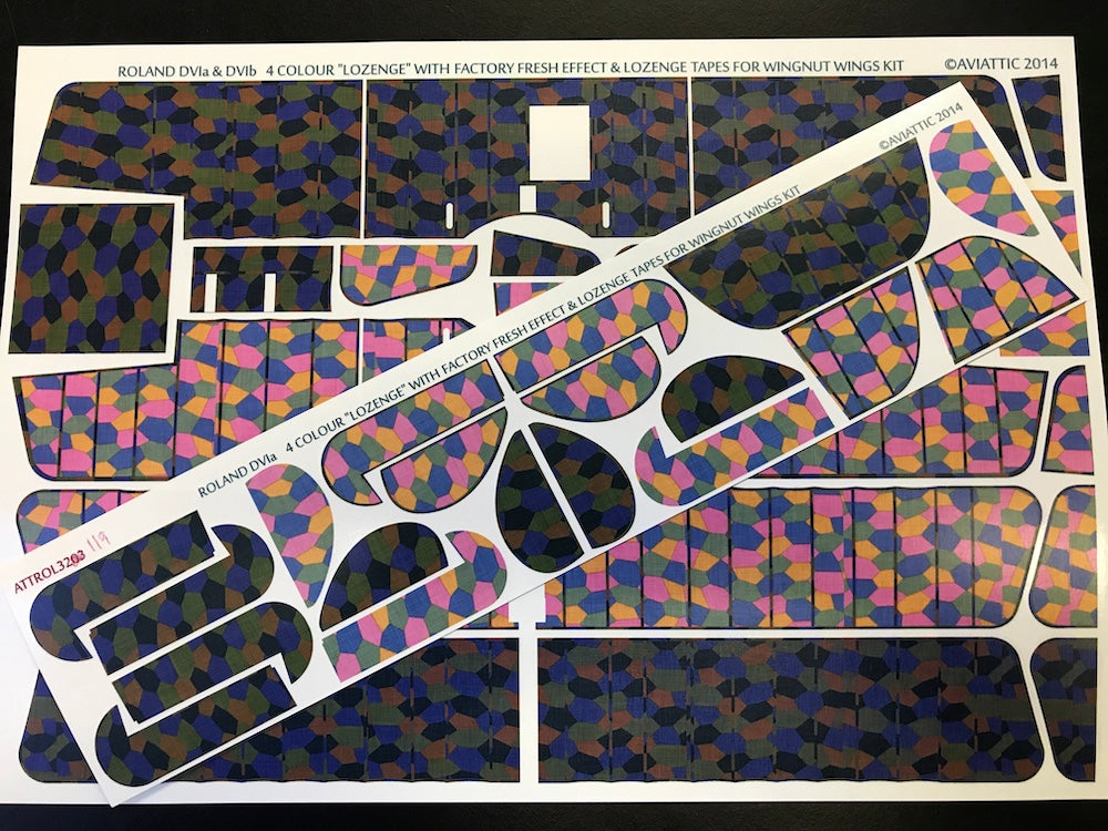 Aviattic ATT32119 1:32 Roland D.VIa 4 colour 'lozenge' with factory fresh effect and lozenge tapes