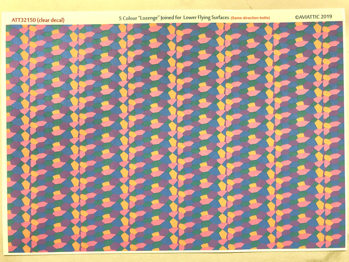 Aviattic ATT32150 1:32 5 colour 'lozenge' joined bolts lower surface (same direction)
