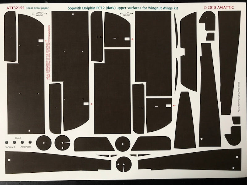 Aviattic ATT32155 1:32 Sopwith 5F.1 Dolphin PC12 (dark) upper surfaces (Clear decal paper)