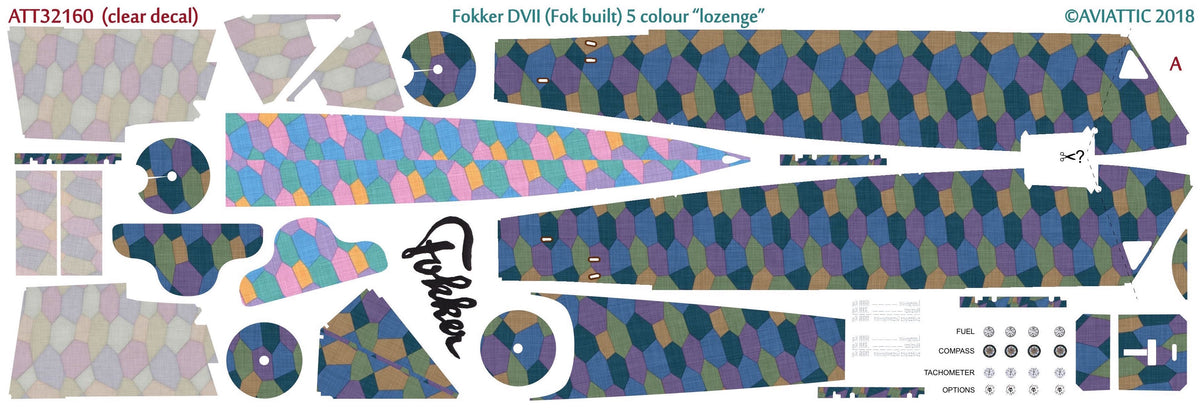 Aviattic ATT32160 1:32 Fokker D.VII (Fokker built) 5 colour 'lozenge' fuselage (new fuselage set)