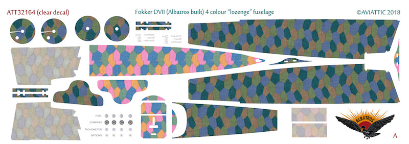 Aviattic ATT32164 1:32 Fokker D.VII (Albatros built) 4 colour 'lozenge' fuselage (new fuselage set)