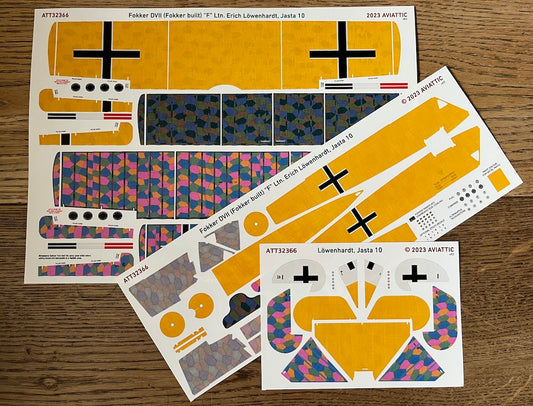 Aviattic ATT32366 1:32 Fokker D.VII (Fokker built) 'F' Ltn Erich Löwenhardt, Jasta 10