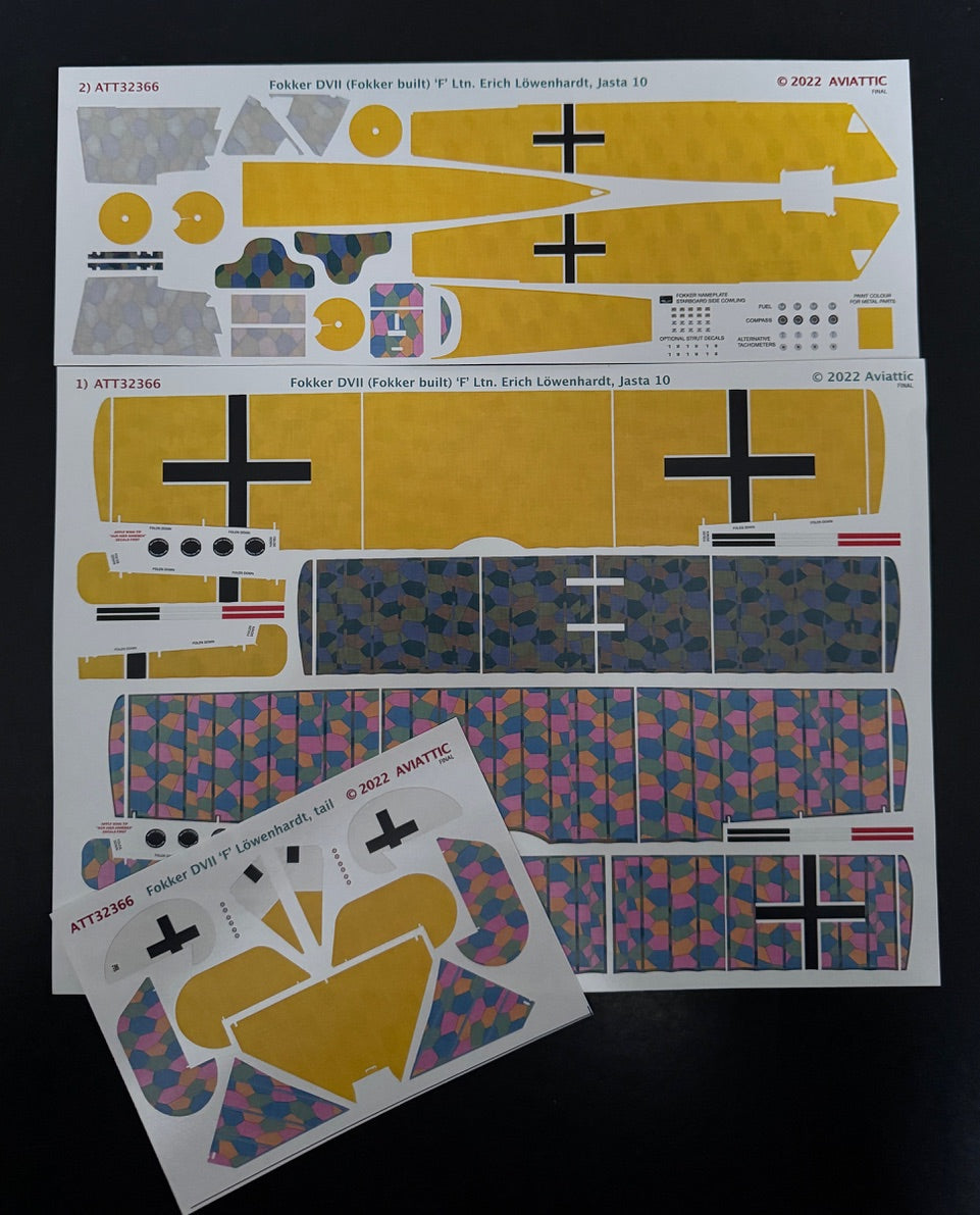 Aviattic ATT32366 1:32 Fokker D.VII (Fokker built) 'F' Ltn Erich Löwenhardt, Jasta 10
