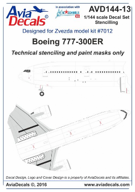 Avia Decals 144-013 1:144 Boeing 777-300ER Full Stencil