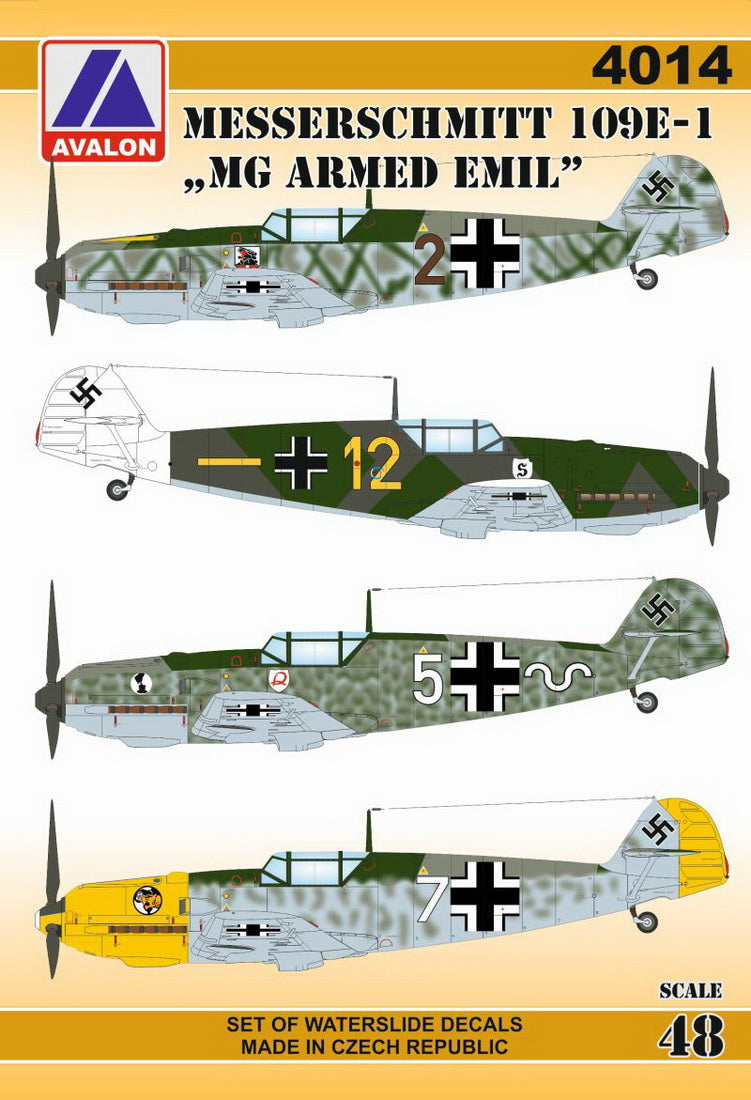 Avalon 4014 1:48 Messerschmitt Bf-109E-1 'MG-armed Emils'