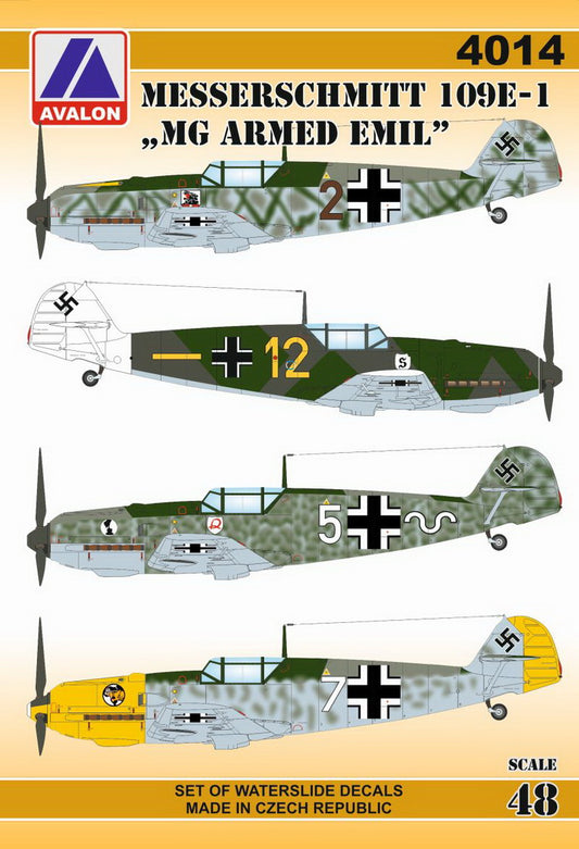 Avalon 4014 1:48 Messerschmitt Bf-109E-1 'MG-armed Emils'
