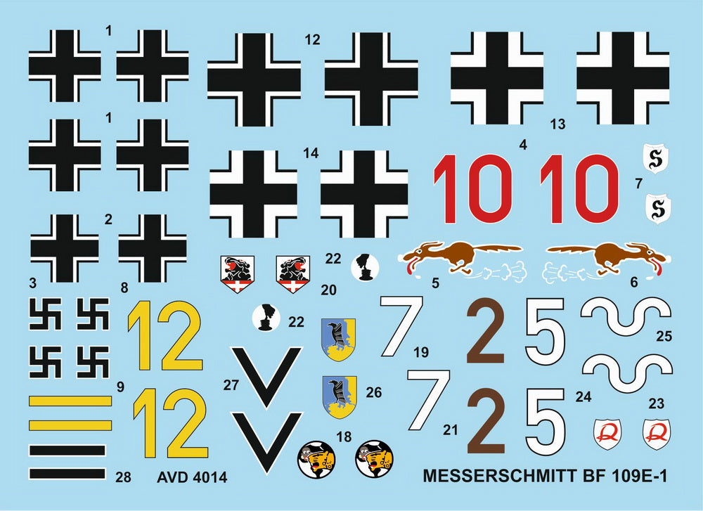 Avalon 4014 1:48 Messerschmitt Bf-109E-1 'MG-armed Emils'