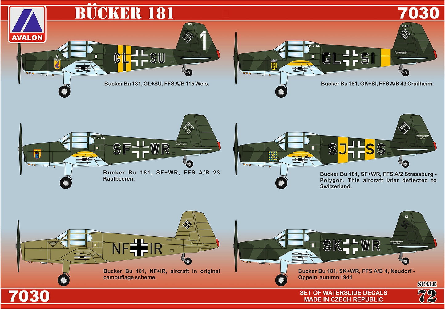 Avalon 7030 1:72 Bucker Bucker Bu-181