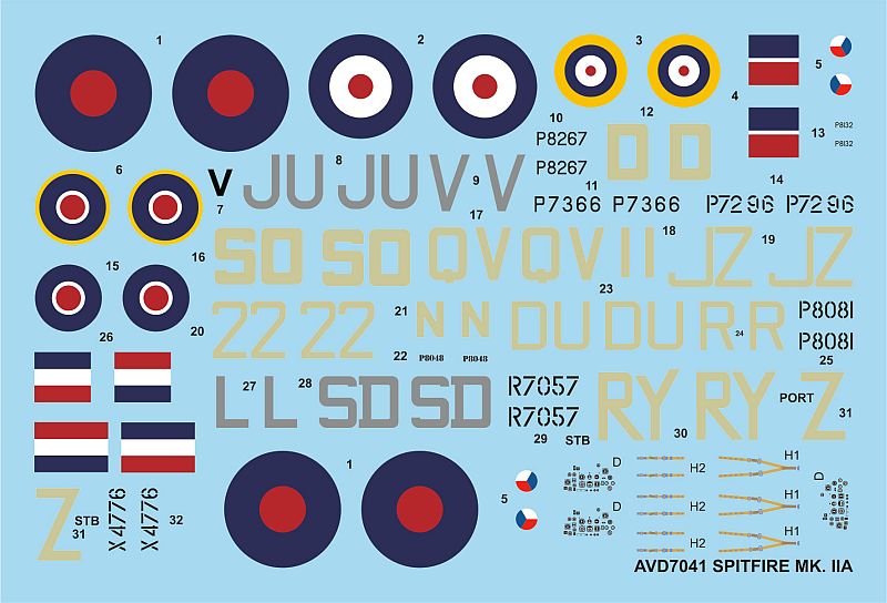 Avalon 7041 1:72 Supermarine Spitfire Mk.IIA