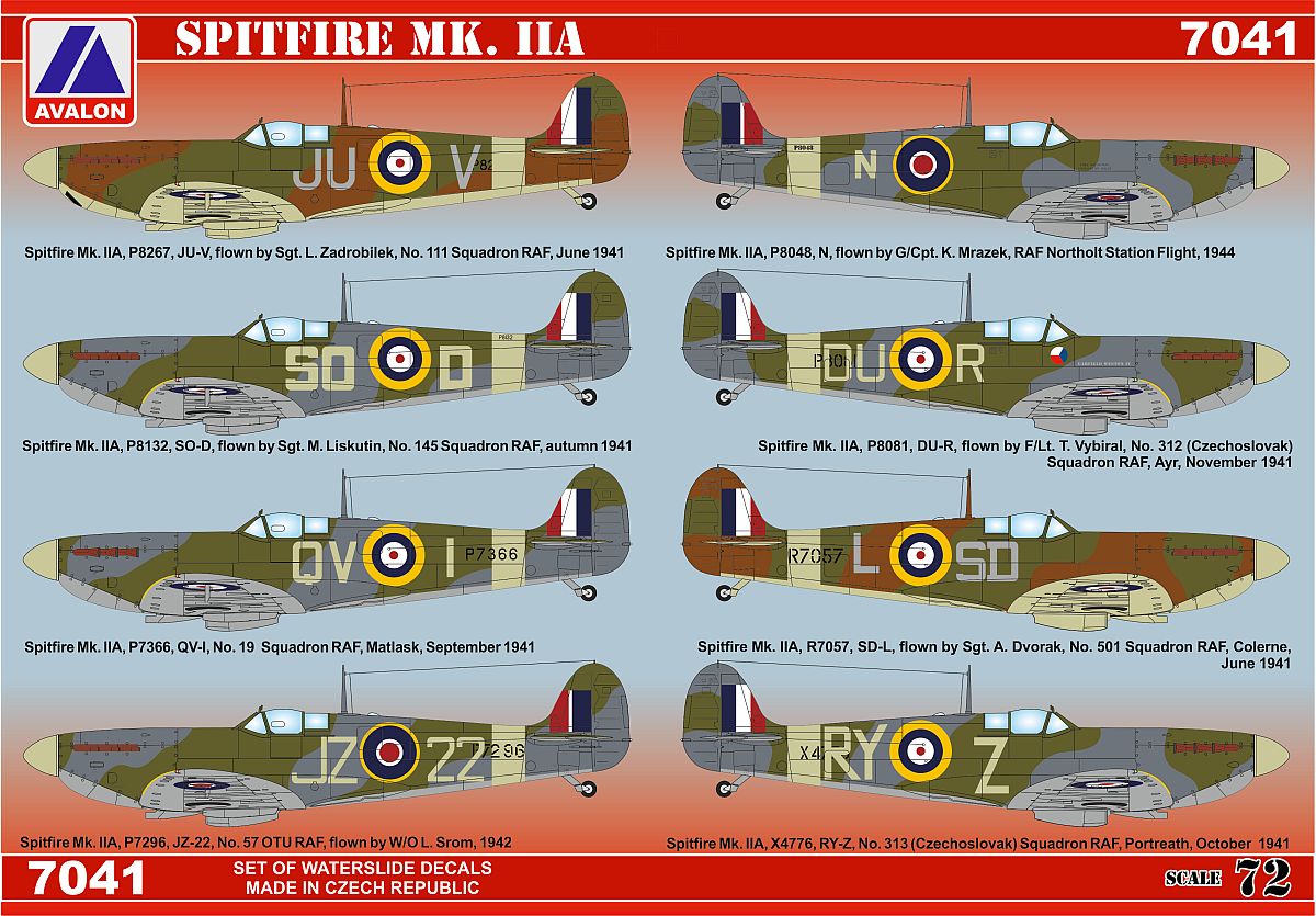 Avalon 7041 1:72 Supermarine Spitfire Mk.IIA