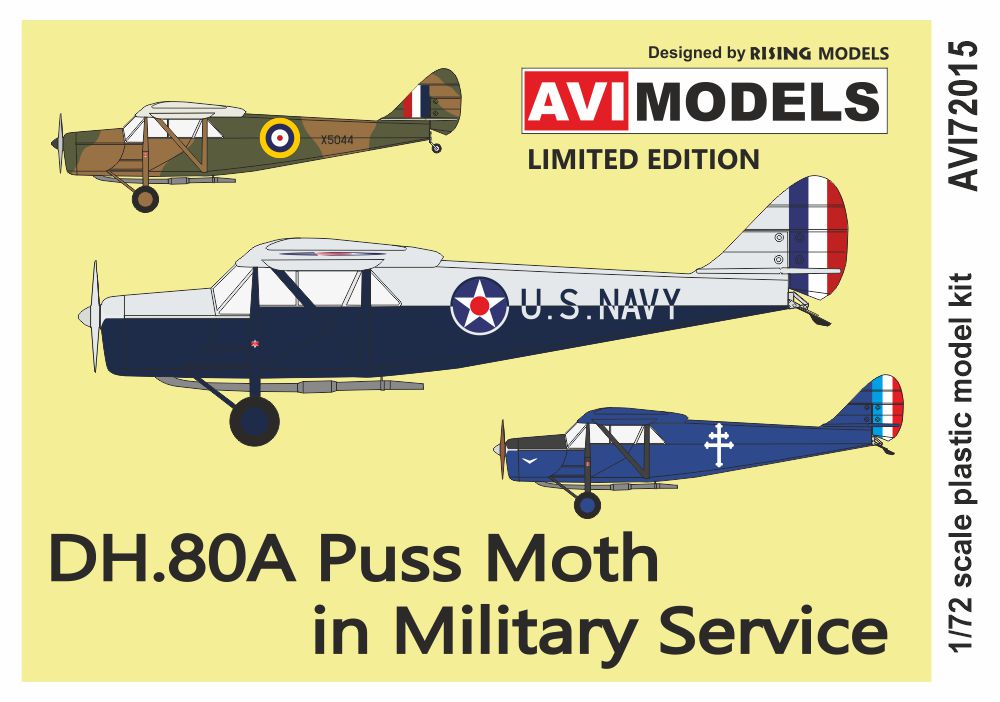 AVI Models AVI72015 1:72 de Havilland DH-80A Puss Moth 'In Military Service'