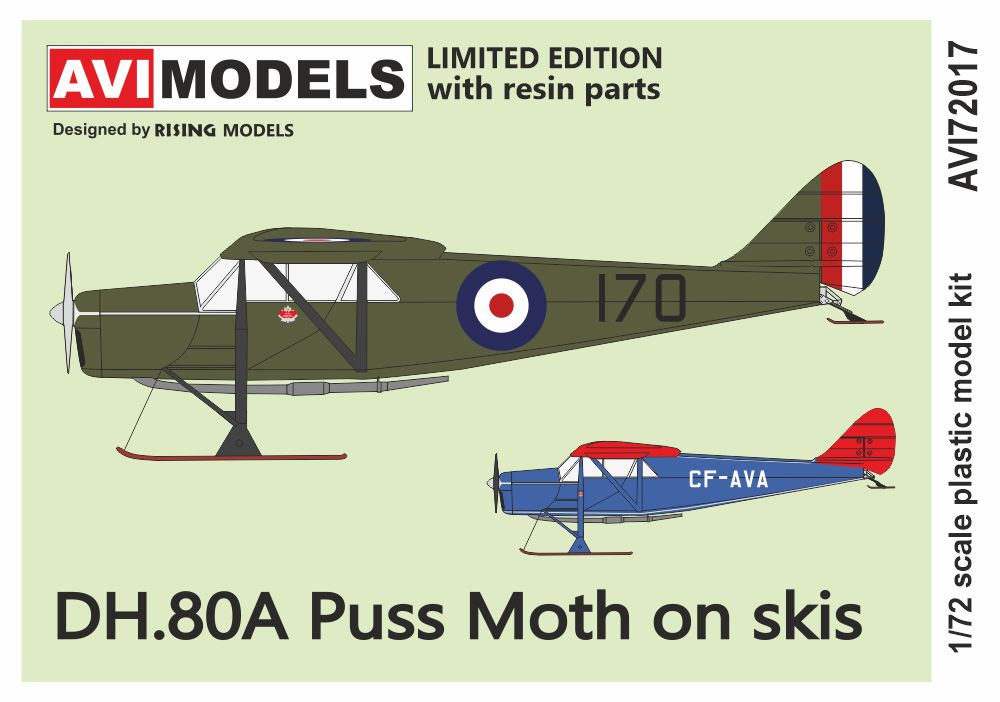 AVI Models AVI72017 1:72 de Havilland DH-80A Puss Moth 'On Skis'