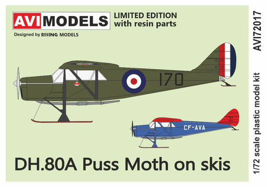 AVI Models AVI72017 1:72 de Havilland DH-80A Puss Moth 'On Skis'