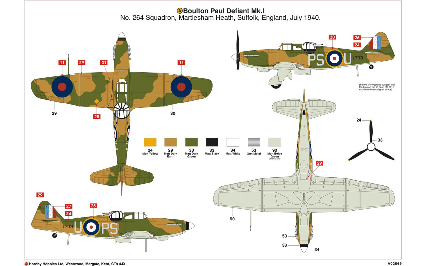 Airfix A02069 1:72 Boulton-Paul Defiant Mk.I New Tooling