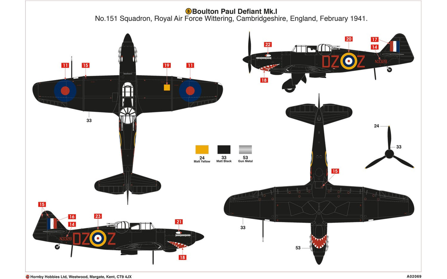 Airfix A02069 1:72 Boulton-Paul Defiant Mk.I New Tooling