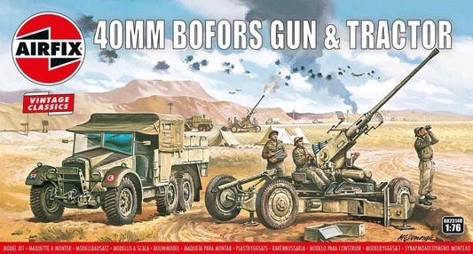 Airfix A02314V 1:76 40mm Bofors Gun and Towing Tractor Unit Vintage Classic Series