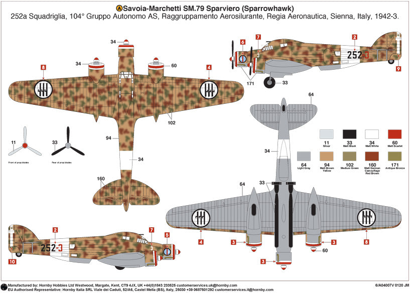 Airfix A04007V 1:72 Savoia-Marchetti SM.79 Vintage Classic Series