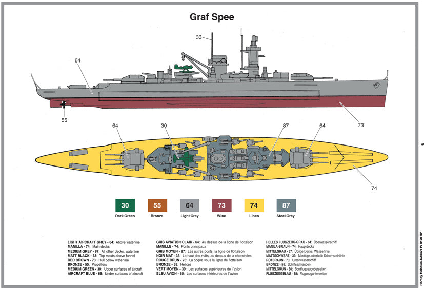 Airfix A04211V 1:600 Admiral Graf Spee Vintage Classic Series