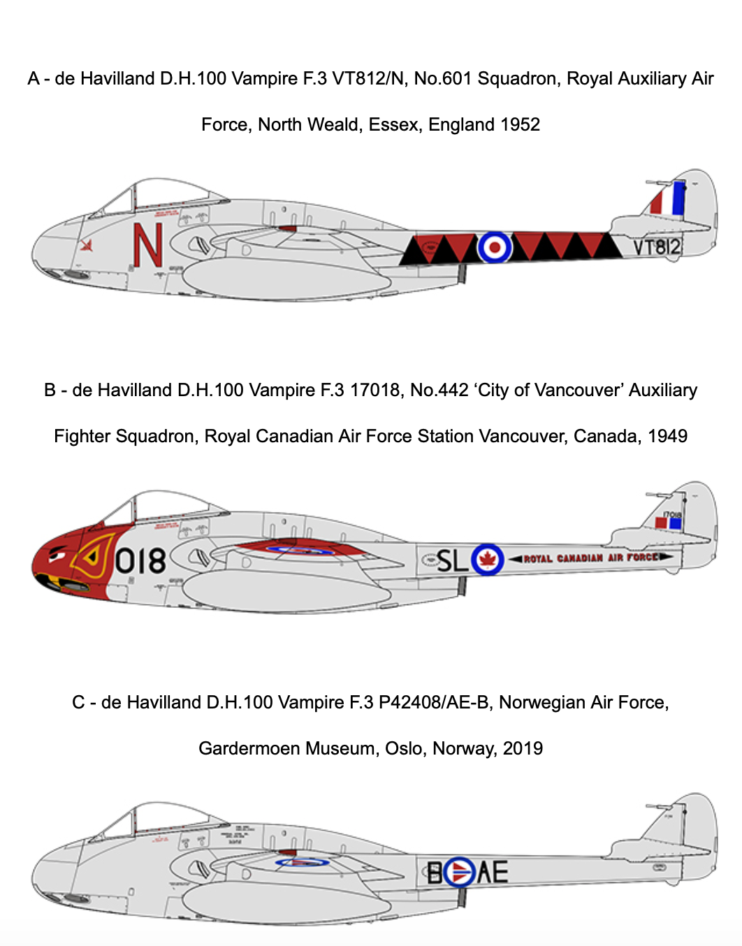 Airfix A06107 1:48 de Havilland Vampire F.3