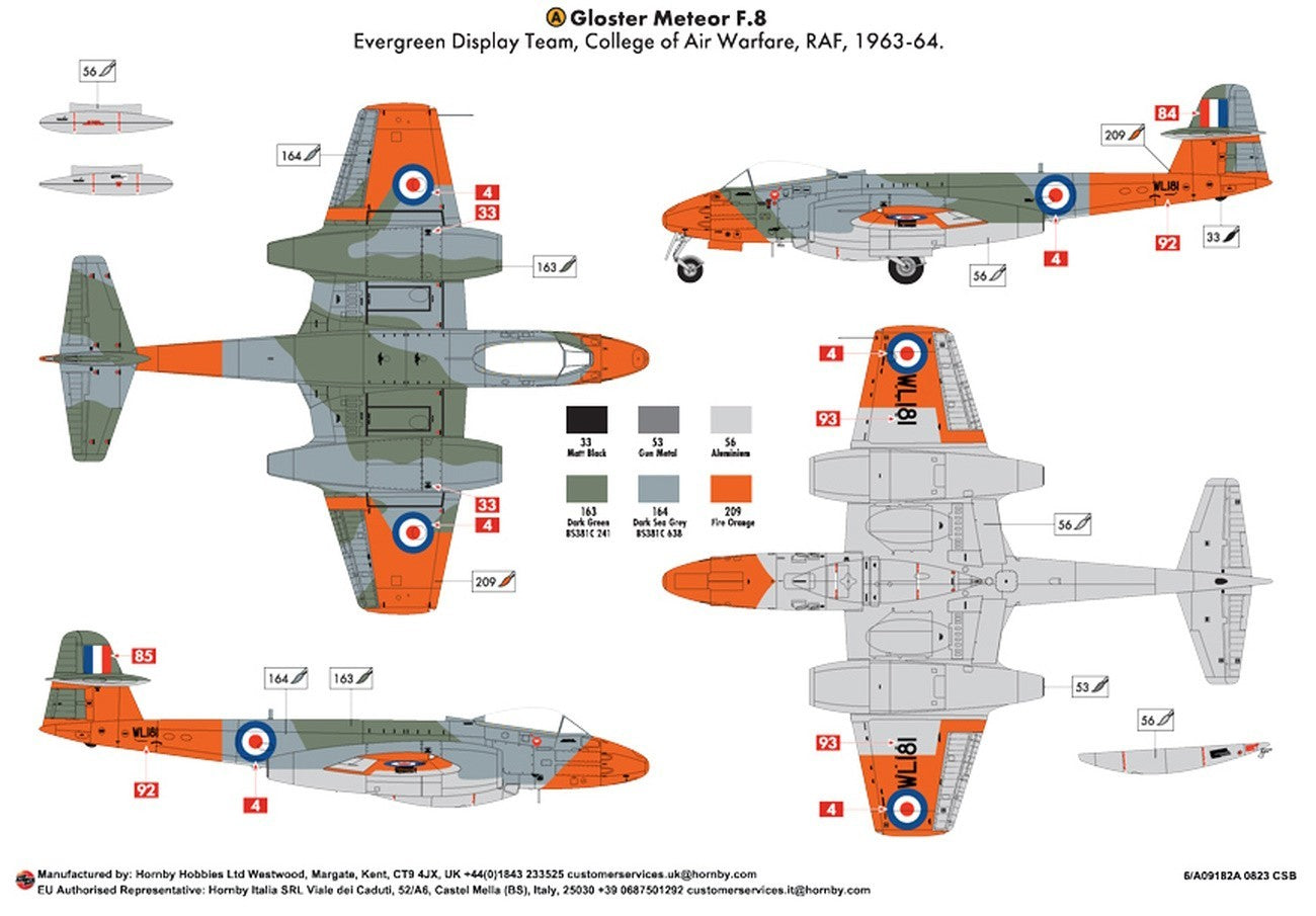 Airfix A09182A 1:48 Gloster Meteor F.8