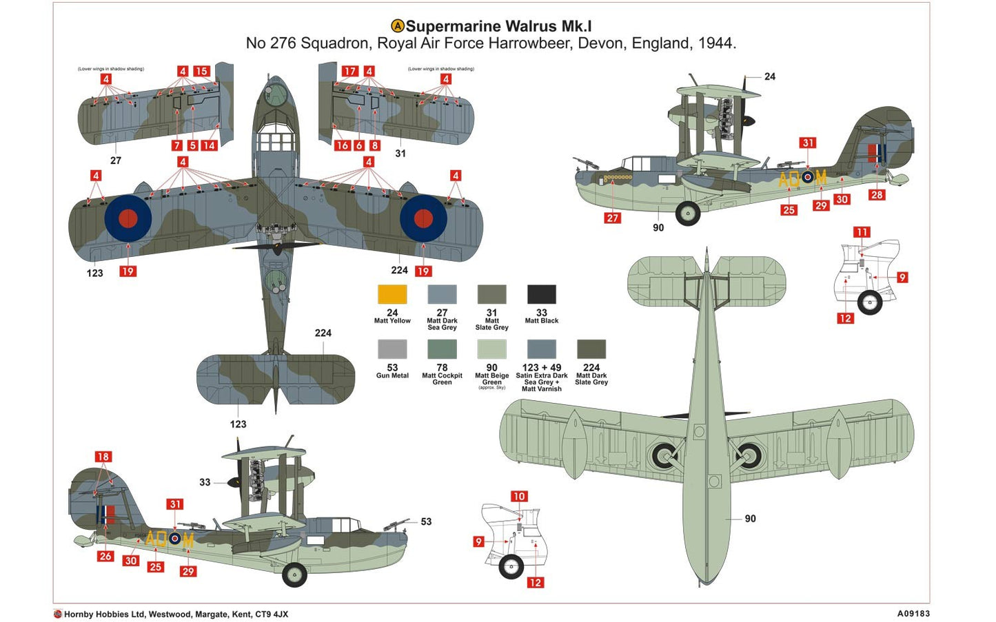 Airfix A09183 1:48 Supermarine Walrus Mk.I