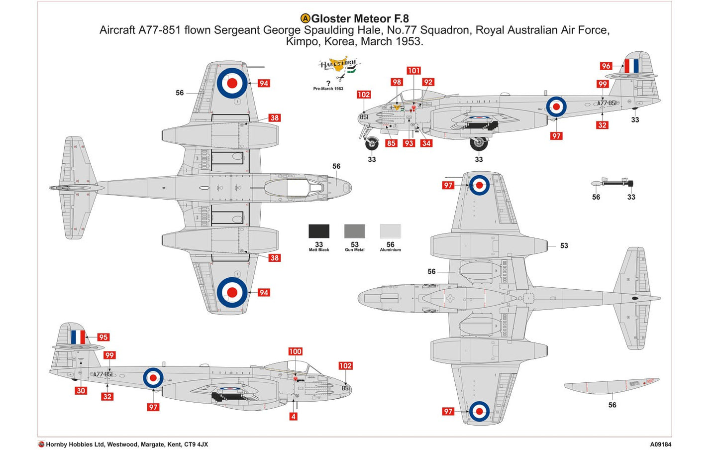 Airfix A09184 1:48 Gloster Meteor F.8 Korean War