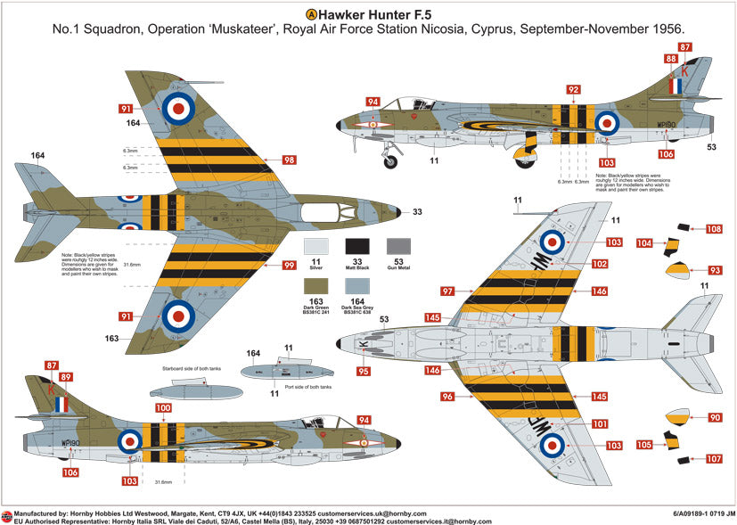 Airfix A09189 1:48 Hawker Hunter F.4