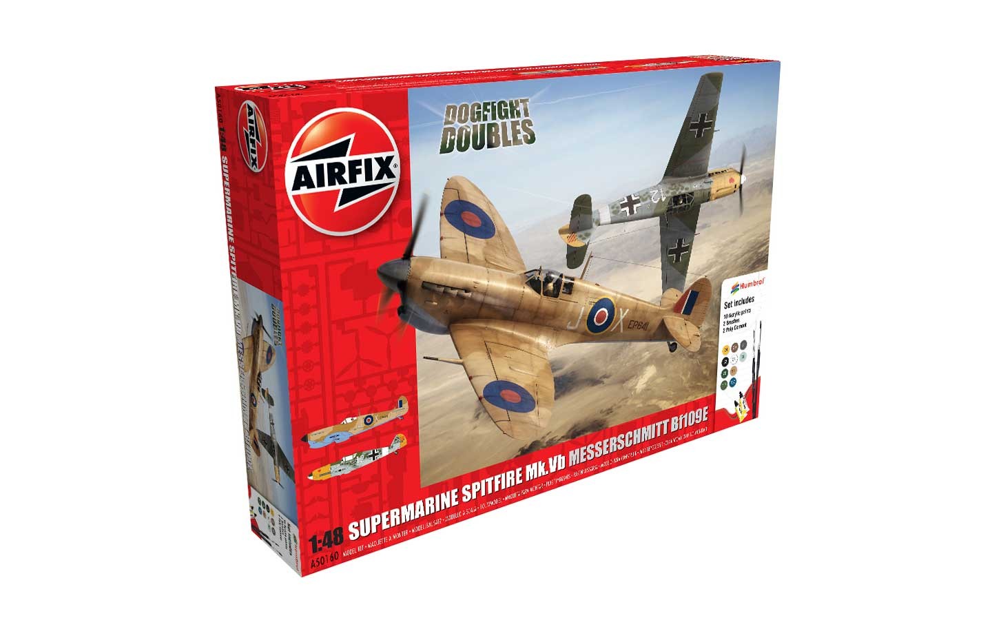 Airfix A50160 1:48 Supermarine Spitfire Mk.Vb & Messerschmitt Bf-109E Dogfight Double