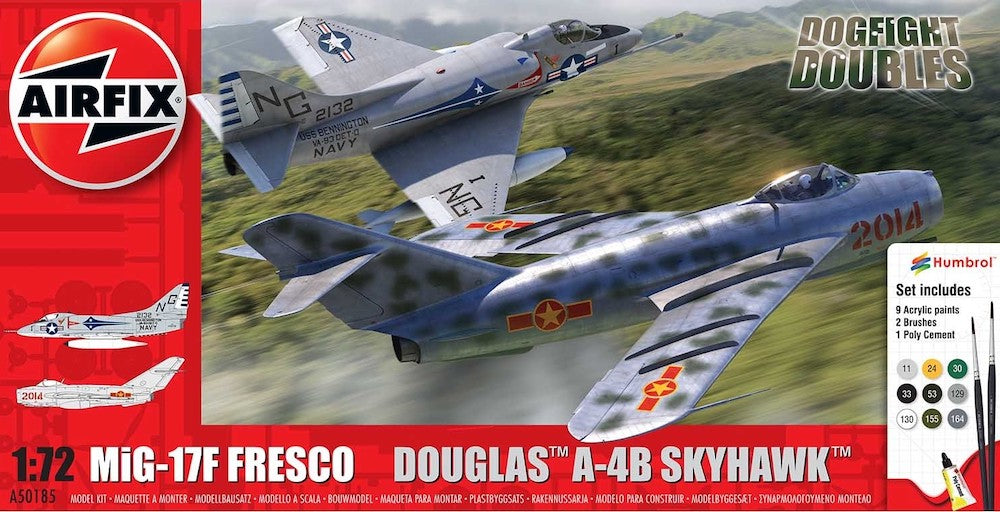 Airfix A50185 1:72 Mikoyan MiG-17F & Douglas A-4E Skyhawk Dogfight Gift Set