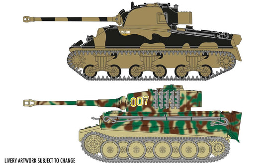 Airfix A50186 1:72 Classic Conflict Pz.Kpfw.VI Tiger I vs Sherman Firefly New Tooling