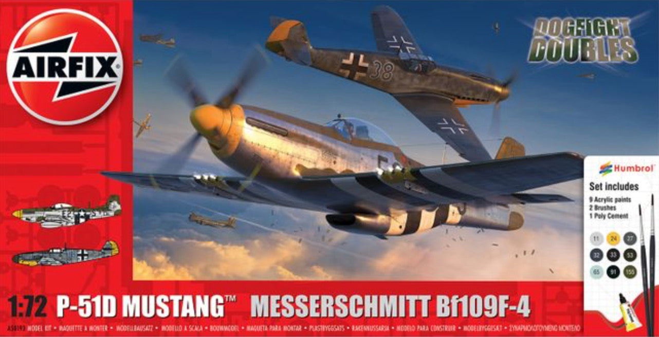 Airfix A50193 1:72 P-51D Mustang & Messerschmitt Bf-109F-4 Dogfight Double