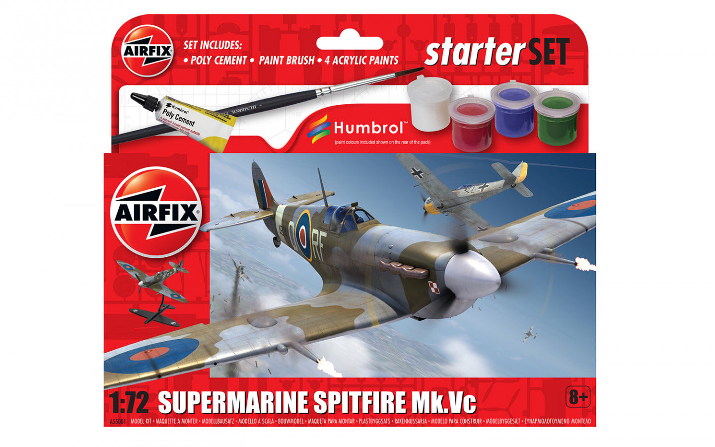 Airfix A55001 1:72 Supermarine Spitfire Mk.Vc Starter Set New Tooling