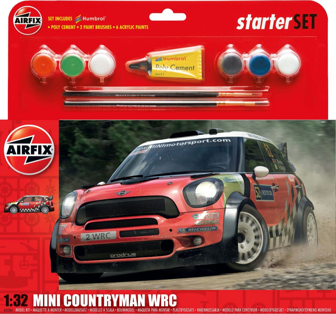 Airfix A55304 1:32 Mini Countryman WRC Starter Set