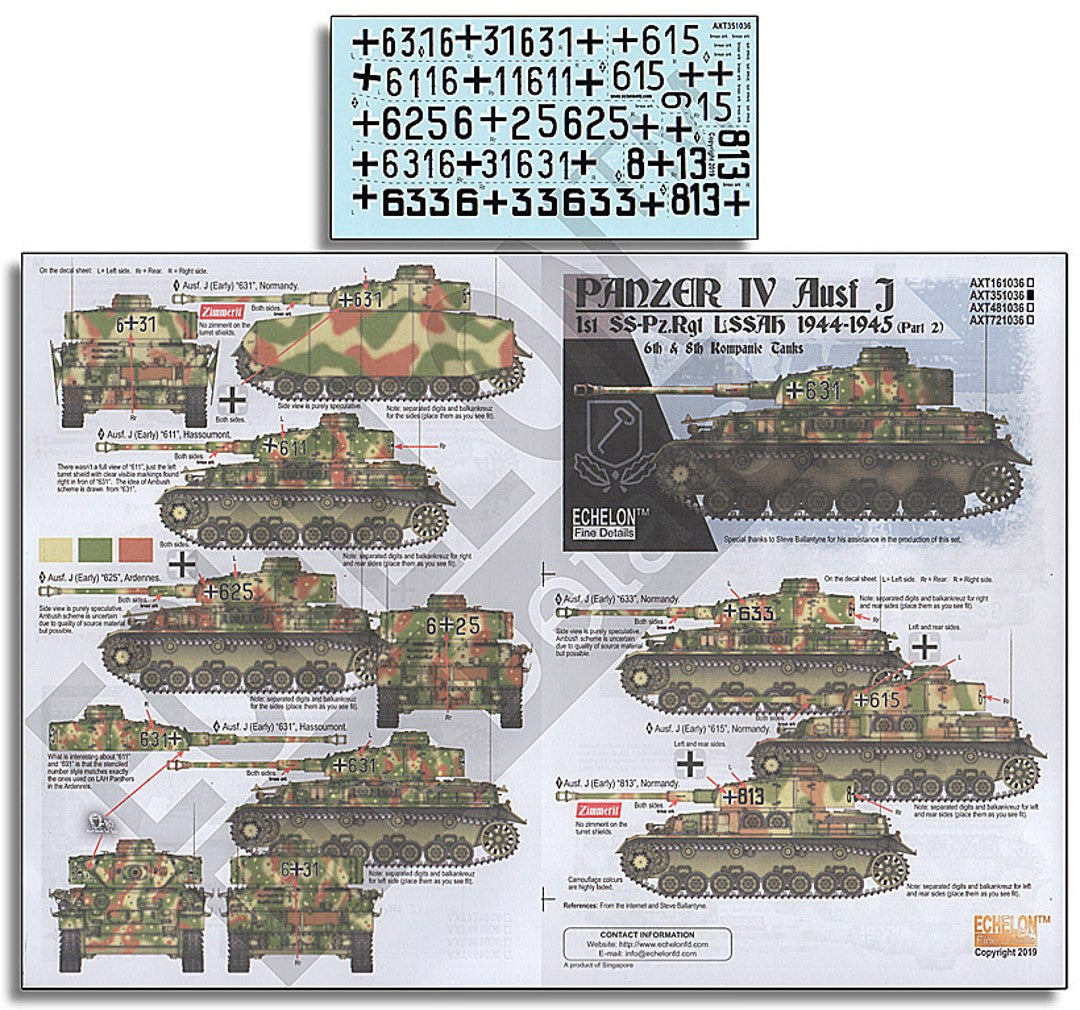 Echelon FD AXT351036 1:35 LAH Pz.Kpfw.IV Ausf.Js, 1944-1945 (Pt.2).