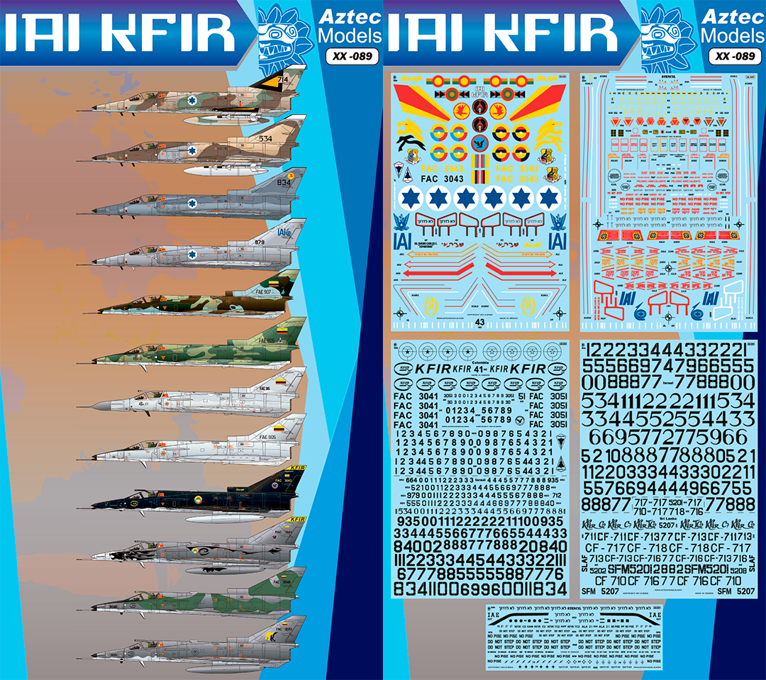 Aztec D32089 1:32 IAI Kfir / C2, C7, C10 & C12 from Israel, Colombia & Ecuador