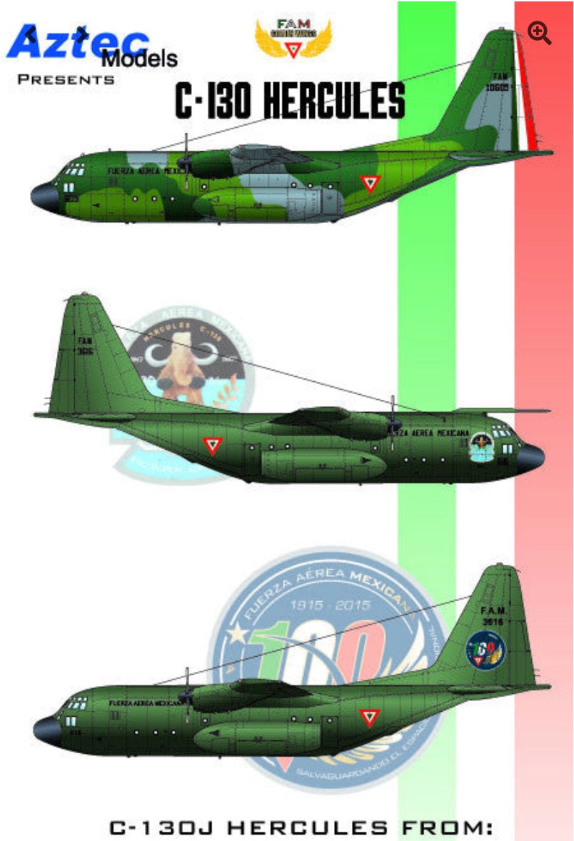 Aztec Decals 72058 1:72 Lockheed C-130 Hercules Mexican Air Force (ex RAF XV222 C-130K C.1)
