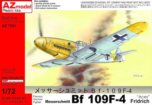 AZ Model AZ7531 1:72 Messerschmitt Bf-109F-4 'Aces' New Mould