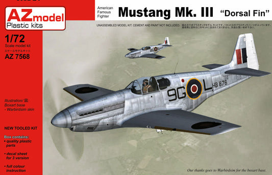 AZ Model AZ7568 1:72 North-American Mustang Mk.III 'with Dorsal Fin'