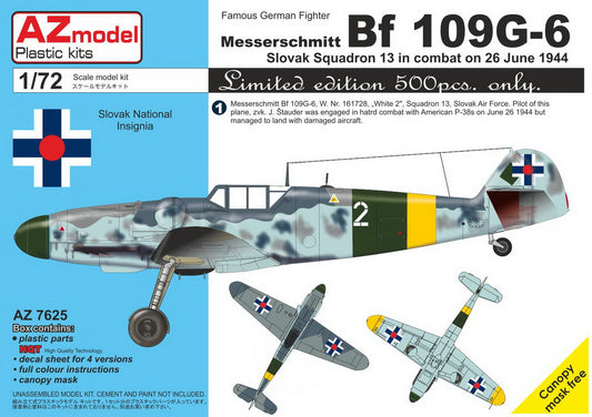 AZ Model AZ7625 1:72 Messerschmitt Bf-109G-6 'Slovak Sq.13, 26 June 1944'