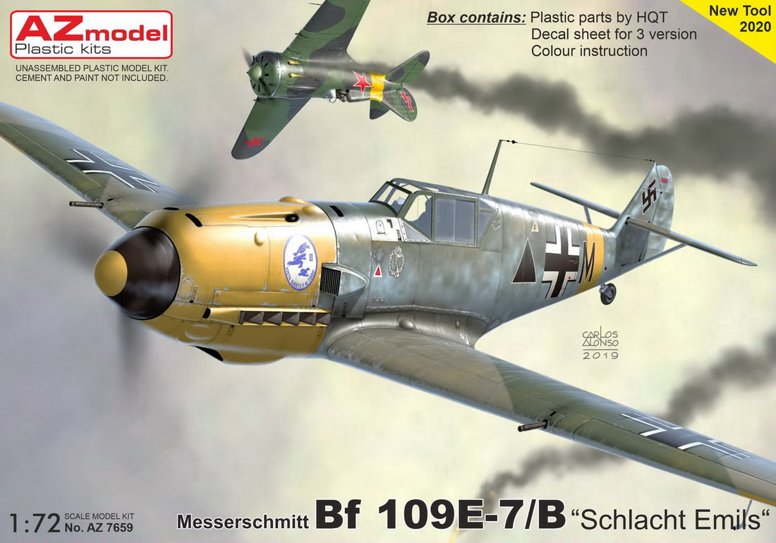 AZ Model AZ7659 1:72 Messerschmitt Bf-109E-7/B 'Schlacht Emils' New Tool