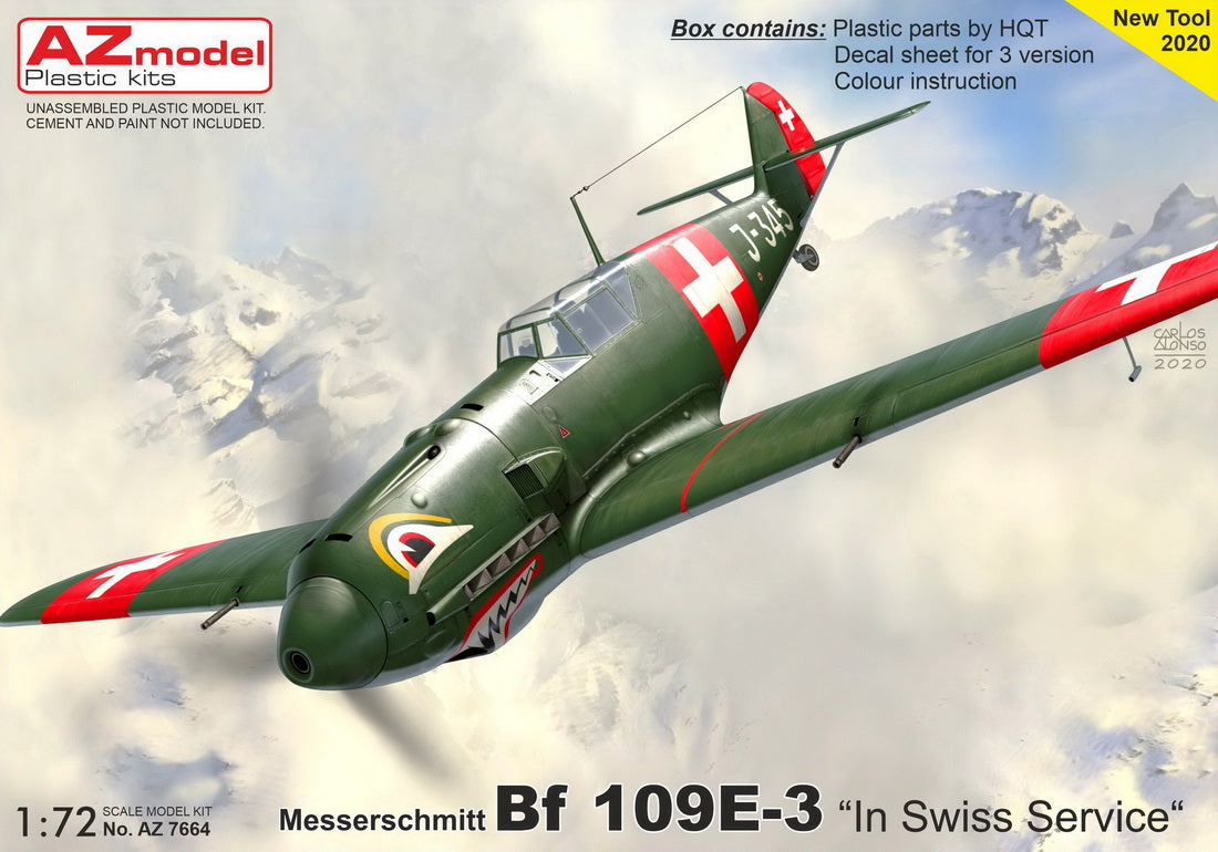 AZ Model AZ7664 1:72 Messerschmitt Bf-109E-3 'In Swiss Service' New Tool