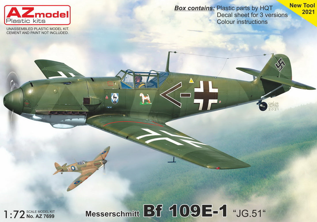 AZ Model AZ7699 1:72 Messerschmitt Bf-109E-1 'JG 51'