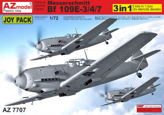 AZ Model AZ 7707 1:72 Messerschmitt Bf-109E-1 /4/7 (sprues only), 3 sets (incl. stencils decals)