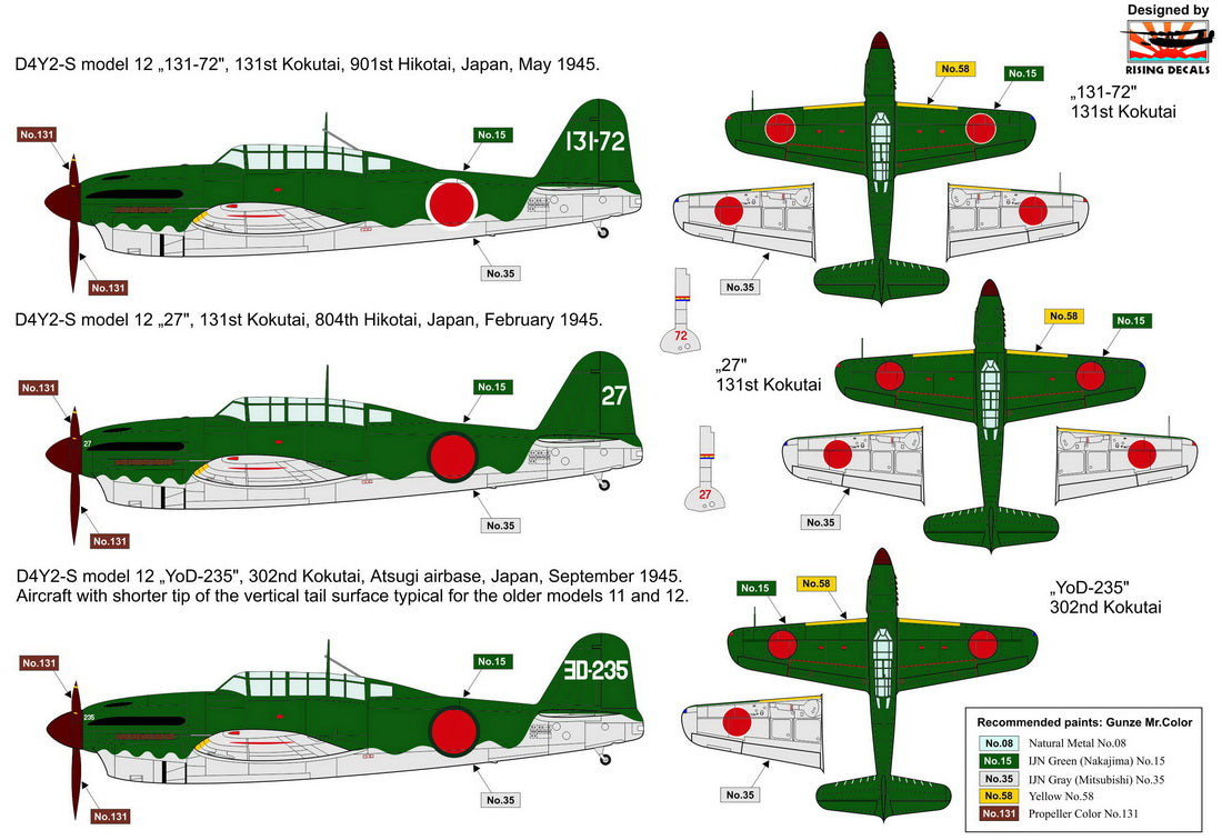 AZ Model AZ 7843 1:72 Yokosuka D4Y2S 'Judy Night Fighter'