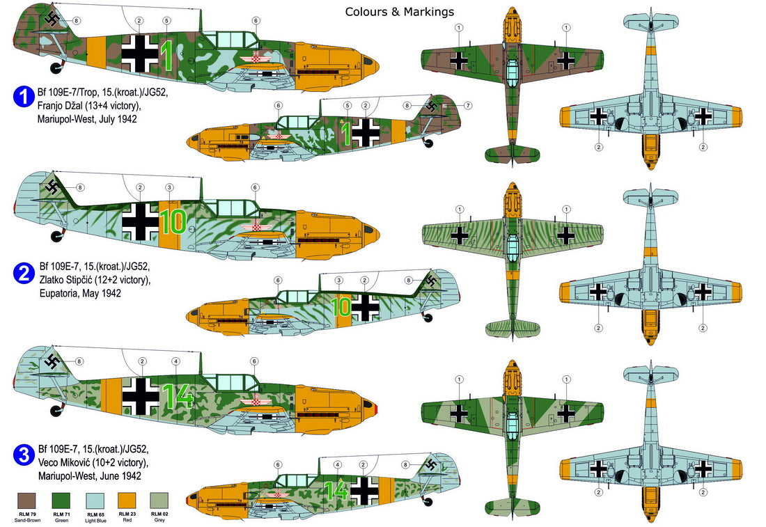 AZ Model AZ 7848 1:72 Messerschmitt Bf109 E-7/Trop 'Croatian Eagles'