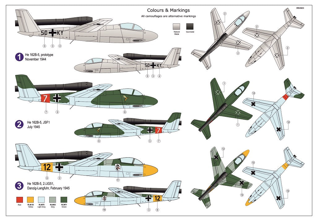 AZ Model AZ 7855 1:72 Heinkel He 162B-5 'VolksjÃ¤ger 46'