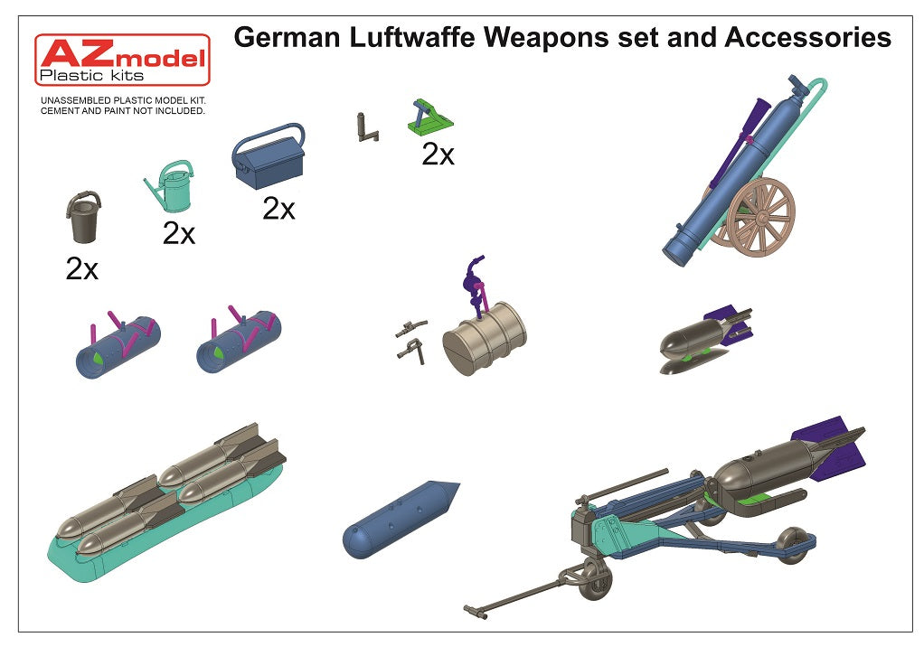 AZ Model AZ 7860 1:72 German Luftwaffe Weapons set and Accessories