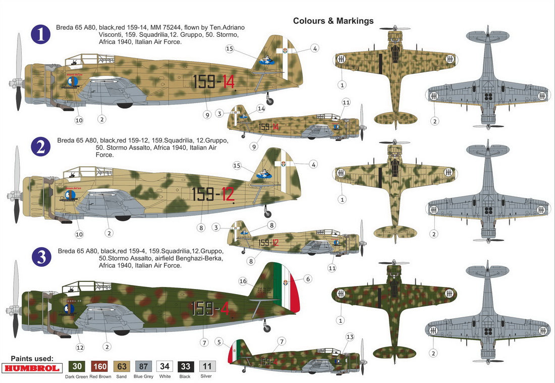 AZ Model AZ 7875 1:72 Breda Ba.65A-80 ’Nibbio’ (Italian Service)