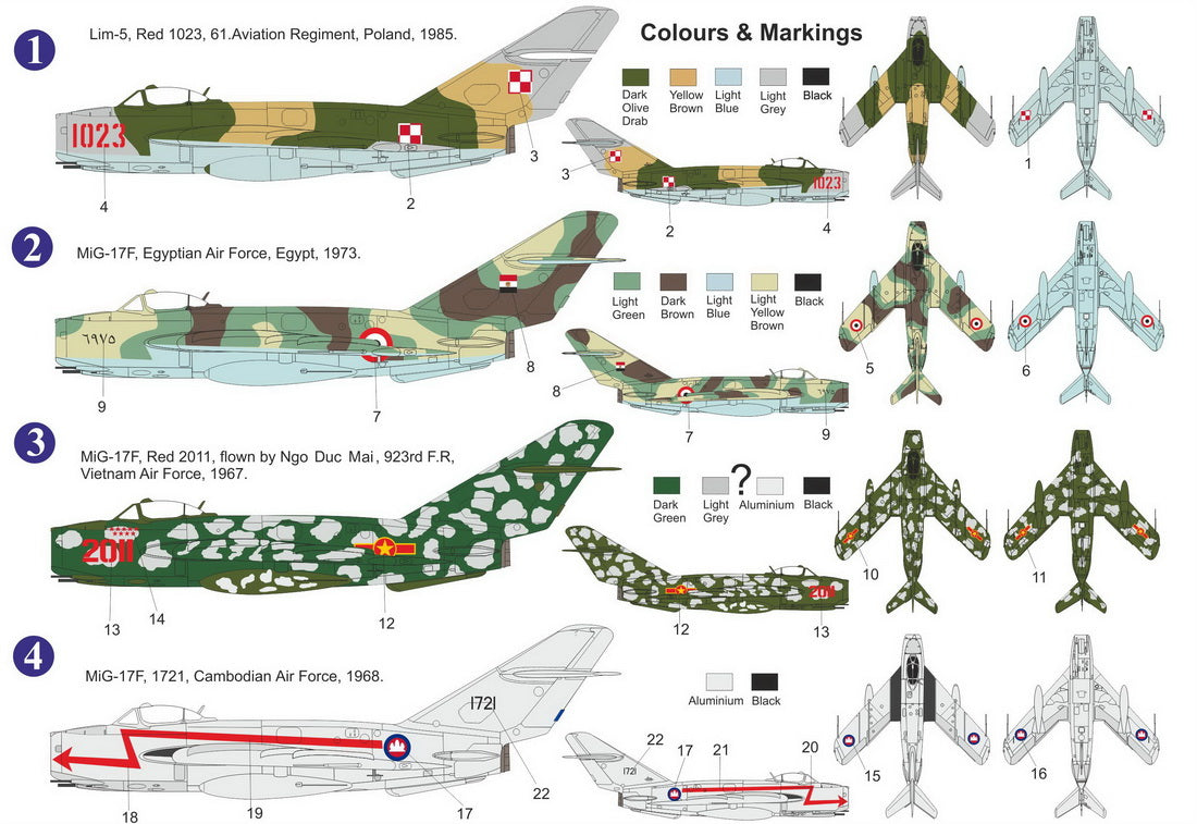 AZ Model AZ 7878 1:72 MiG-17F/Lim-5 ’Fighter’ (Polish, Egyptian, North Vietnam, Cambodia AF)